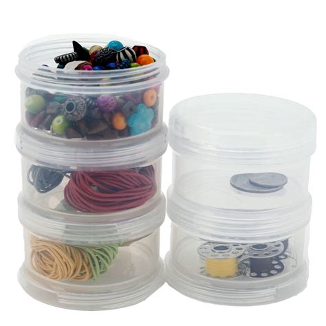 Containers Storage Small Impact Resistant Stackable Clear 5 For Beads Crafts Findings 2.50 ...