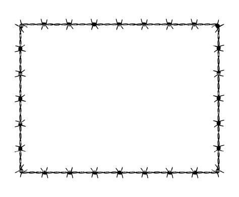 a black and white photo frame with barbed wire on the edges, over a ...