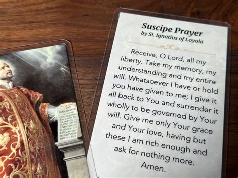 "Suscipe Prayer" by St. Ignatius of Loyola Prayer Card – The Catechism Guy