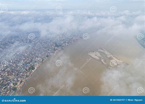 Aerial View of Varanasi City with Ganges River, Ghats, the Houses in ...