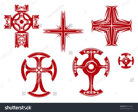 Set Religious Crosses Icons Religion Design Stock Vector (Royalty Free) 78191401 | Shutterstock