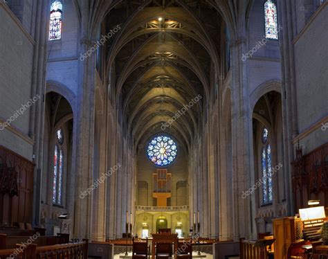 Historic Grace Cathedral Interior in San Francisco — Stock Photo ...