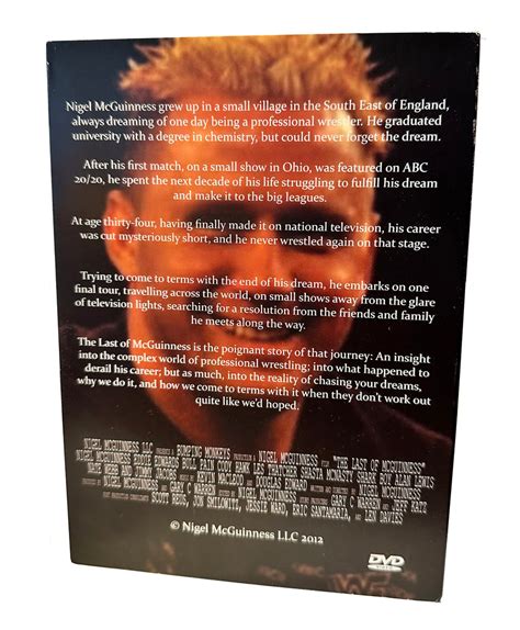 Nigel McGuinness “Last Of McGuinness” Documentary DVD * Hand Signed ...