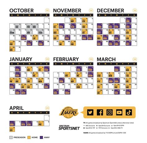 Lakers 2023 Schedule Printable