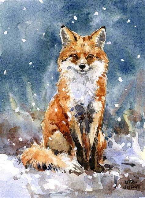 Risultati immagini per watercolor paintings | Fox painting, Fox art ...