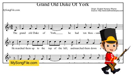 Grand Old Duke Of York | My Song File