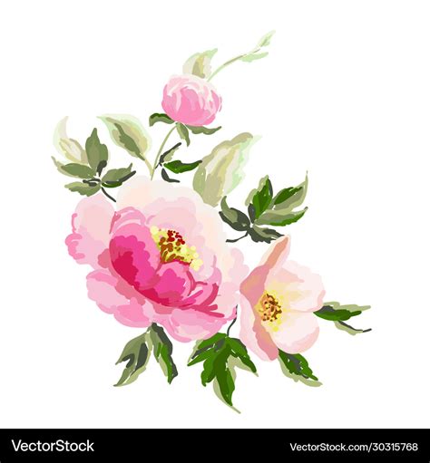 Painted flowers Royalty Free Vector Image - VectorStock