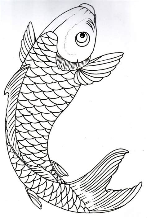 Koi Fish Drawing Outline at GetDrawings | Free download