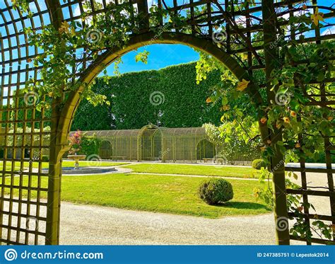 A Beautiful Green Rose Garden Just Outside of Paris Stock Image - Image ...