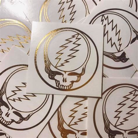 Grateful Dead Skull Temporary Tattoo metallic Deadhead (steal your face) x2 | #4607672617