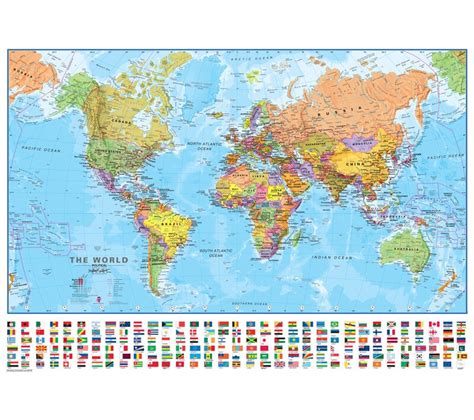 Waypoint Geographic World Laminated Wall Map & Reviews | Wayfair