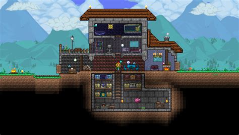 The house I am building in my LP! The NPCs get an Apartment Building :) : Terraria | Building ...