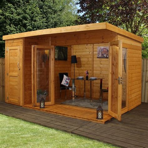 Mercia Garden Room Summerhouse with Side Shed 12ft x 8ft | Internet Gardener | Summer house ...