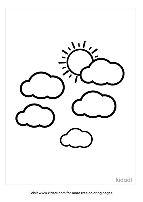 Sun And Clouds Coloring Pages