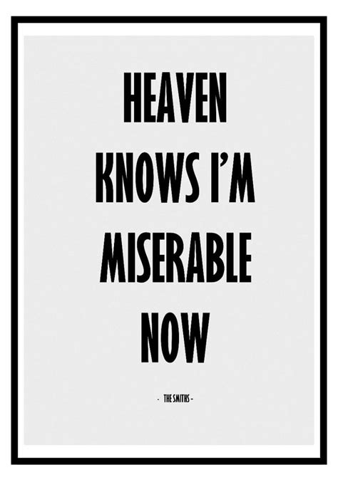 The Smiths. Heaven Knows I'm Miserable Now. Poster. Print. A3/A4 - Etsy