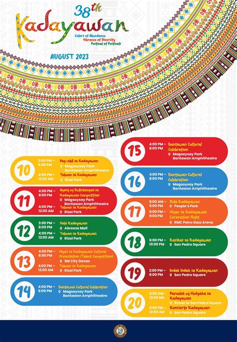 38th Kadayawan Festival 2023 Calendar and Schedule of Activities - DAVAO LIFE