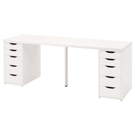 LAGKAPTEN / ALEX desk, white, 200x60 cm - IKEA