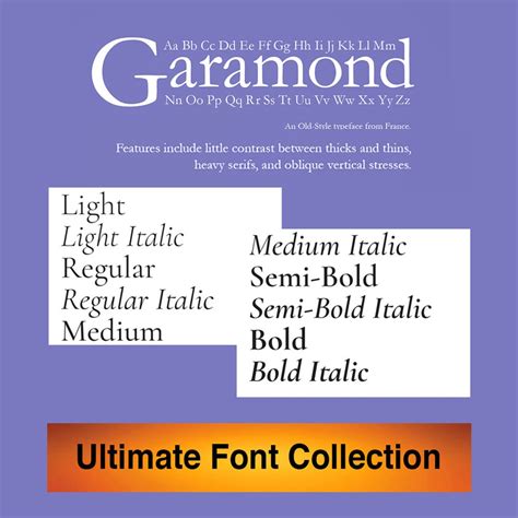 Garamond Font Family Collection 330 Garamond Fonts Garamond Complete Family Pack - Etsy