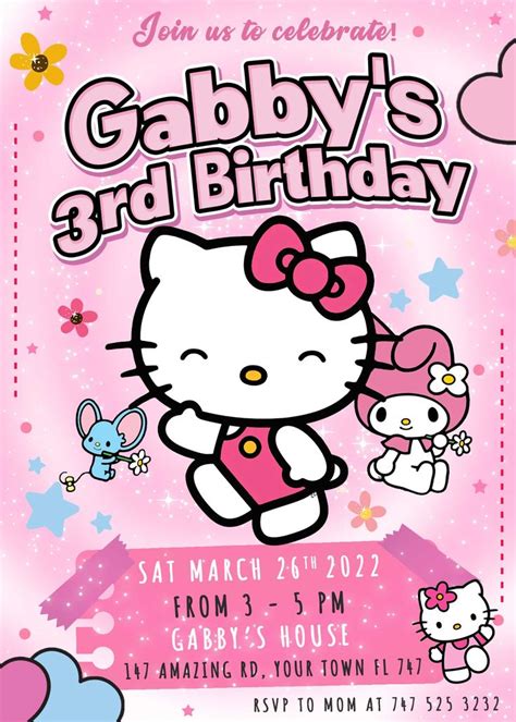 Hello Kitty Birthday Invitation | Lovely Invite | Hello kitty birthday ...