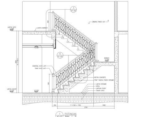 Teknik Sipil Gambar Detail Tangga Menggunakan Autocad File Dwg | Porn ...