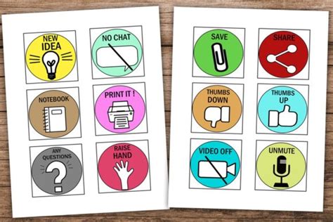 Virtual Meeting Icons / Signs-Teachers (Graphic) by Happy Printables Club · Creative Fabrica