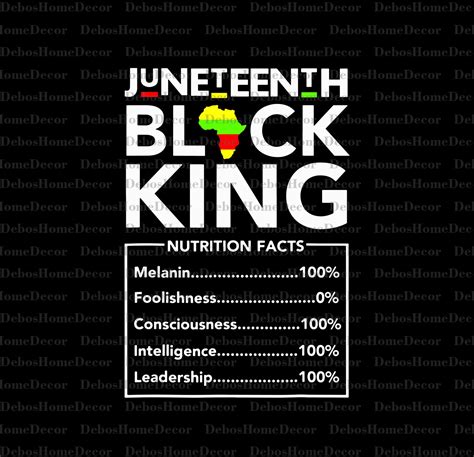 King Nutrition Facts Svg Black History Svg Junteenth Black - Etsy Finland