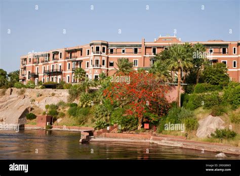 Traditional Hotel Old Cataract at Nile River, Aswan, Egypt Stock Photo ...