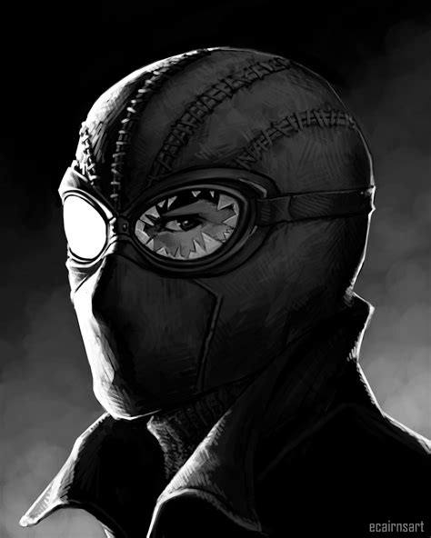 Art by Ev — a quick comics-verse Spider-Man Noir portrait...