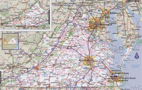 Virginia road map - Ontheworldmap.com