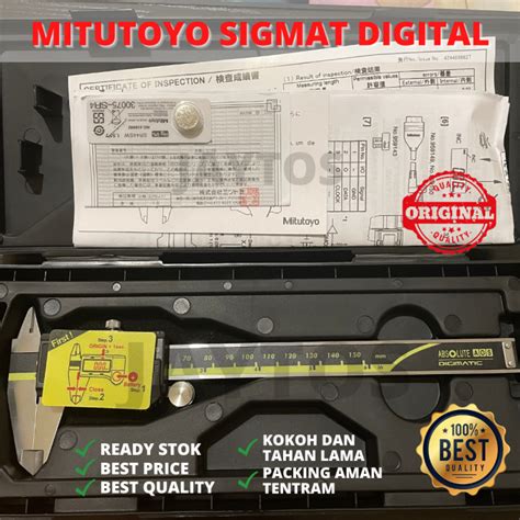 MITUTOYO SIGMAT DIGITAL / JANGKA SORONG DIGITAL / DIGITAL CALIPER / SKETMAT MITUTOYO 6" 150 MM ...