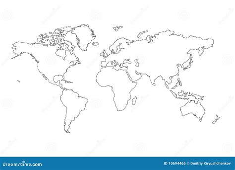 World Map Outline Royalty Free Stock Image - Image: 10694466