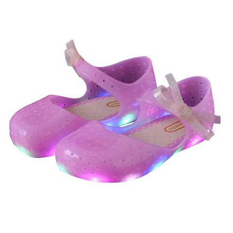 Acgicea Girls LED Light Up Shoes Jelly Bowknot Toddler Sandals Kids -in Sandals from Mother ...