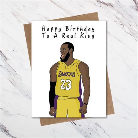 Lebron James Birthday Card Basketball Fan Birthday Card - Etsy