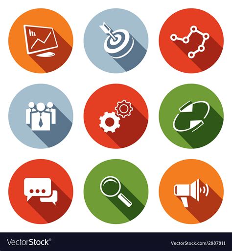 Marketing icon collection Royalty Free Vector Image