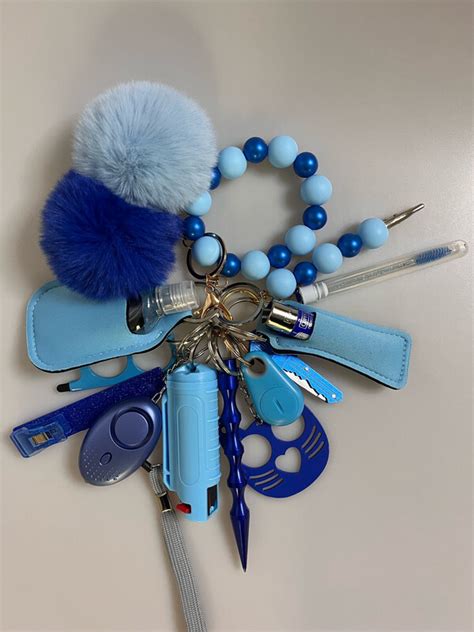 All Blue Safety Keychain Set