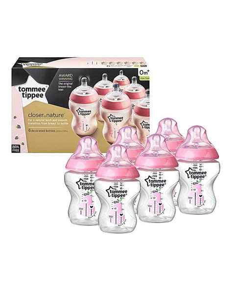 Tommee Tippee 6 x Pink Bottles | Baby feeding bottles, Baby bottle brands, Baby bottles