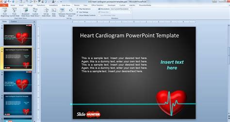 Free Animated PowerPoint Template with Heart Cardiogram Animation