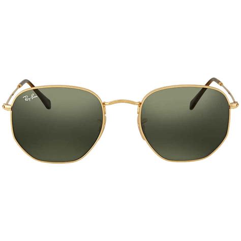 Ray Ban Hexagonal Flat Lenses Green Unisex Sunglasses RB3548N 001 54 - Walmart.com