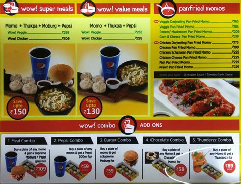 Menu of WOW! Momo, Near Sri Murugan Store, Ambattur,Chennai | Dineout