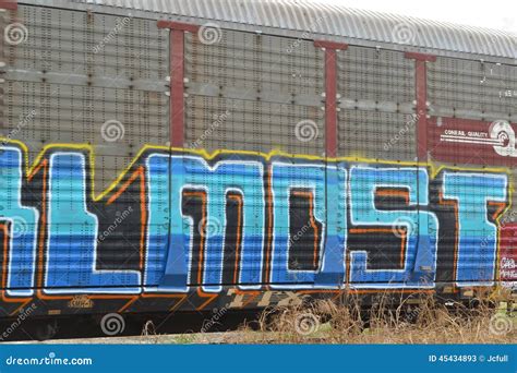 Railway Freight Car Graffiti Editorial Stock Photo - Image of boxcar ...