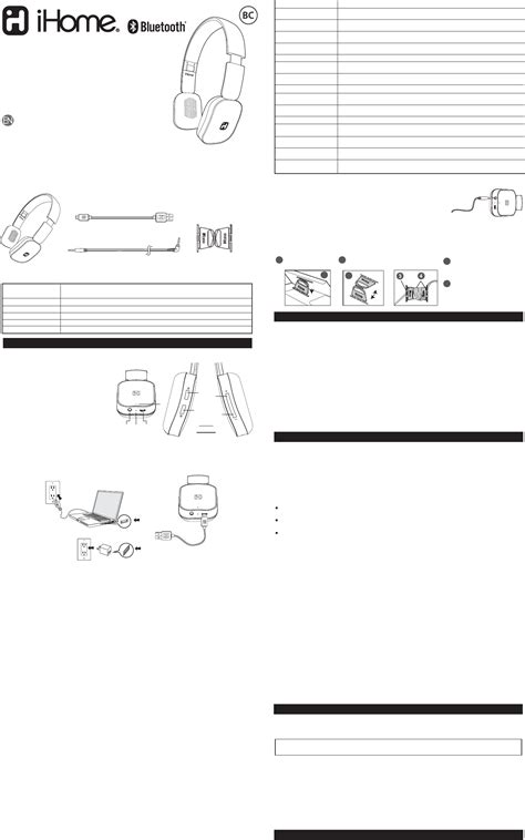 iHome iB86 user manual (English - 2 pages)