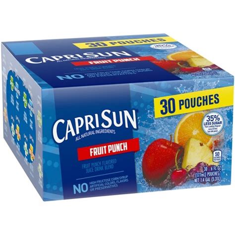 Capri Sun Fruit Punch Value Pack - 30pk/6 fl oz Pouches : Target