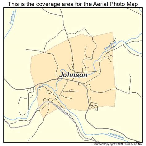 Aerial Photography Map of Johnson, VT Vermont