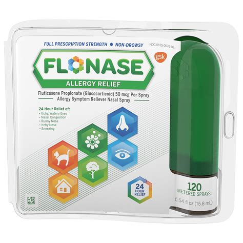 Buy Flonasey Nasal Spray, 24 Hour Non Drowsy y Medicine, Metered Nasal Spray - 120 Sprays, 0.54 ...