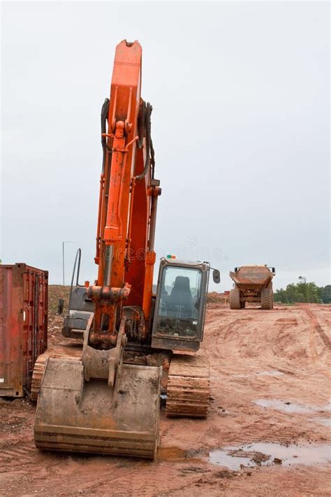 Industrial Digger at Road Construction Site Stock Image - Image of giant, excavation: 31780375