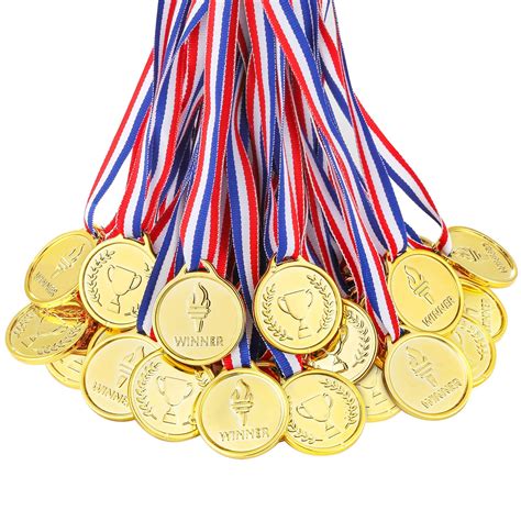 Buy Caydo 100 Pieces Gold Medals for Kids Medals for Awards Plastic ...