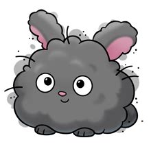 Dust bunny! Kawaii Doodles, Kawaii Chibi, Kawaii Drawings, Cute Drawings, Cute Cartoon Animals ...