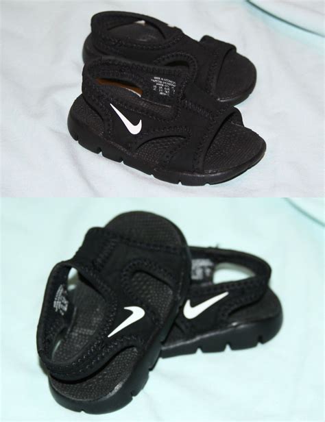 Baby Boy Shoes: Nike Baby Sunray Sandals Black White Water Shoes Infant ...