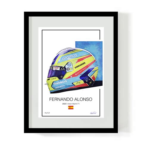 Fernando Alonso 2023 F1 Helmet Art - RacePrints