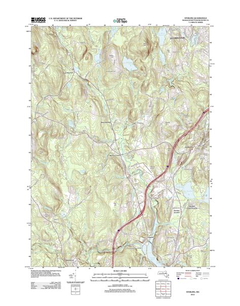 Sterling, Massachusetts 2012 () USGS Old Topo Map Reprint 7x7 MA Quad ...